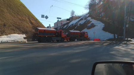 оползень сошел на Зеленском съезде в Нижнем Новгороде